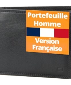 Garzini - Portefeuille Homme Cuir Noir - Protection contre le RFID et Spacieux pour 15 Cartes avec Poche à Billets - Idé