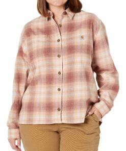 Carhartt Rugged Flex Chemise Loosse Femme Professional Bouton Usage Domestic En Flanelle Moyenne