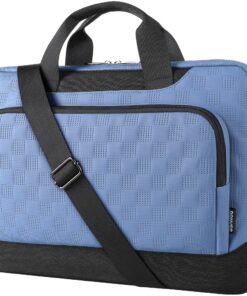 DOMISO Sacoche Ordinateur Portable 17-17.3 Pouces Mallette Professionnelle Adjustable pour Bureau, Voyage, Bleu