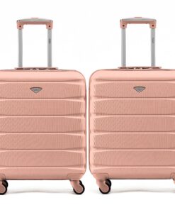 Valises Flight Knight Lot de 2 Rigides en ABS 4 Roues Grand Sac de Cabine Approuvé pour British Airways et easyJet 56x45