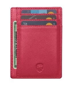 Allen & MATE Porte-Cartes en Cuir Fin pour Hommes, Blocage RFID Élégant, Poche à Cartes Miniale, Réduit la Bulge des Poc