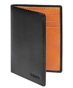 Portefeuille PELPE en cuir pour homme, petit et minimaliste, 10 emplacements, orange