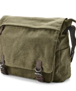 Trendhim Sac Messenger Homme en Toile Résistante | Pour Travail & Voyage | Avec Compartiment Ordinateur et Détails en Cu