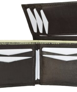 MARSHAL Portefeuille et porte-cartes en cuir marron pour homme - Élégant et pratique pour le quotidien - Durabilité supé