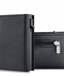 Portefeuille RFID Baiyanor Homme - Cuir Noir pour Cadeau Fête des Pères avec Poche à Billets et Pièces, 10 Crédits