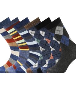 Fandecie Lot de 6 paires de chaussettes mi-mollet habillées en coton respirantes absorbant la transpiration pour homme p