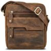 ROYALZ Échelle Élégante Écharpe en Leather pour Hommes Vintagé Sac à Dos Modern Sac à Main Homme Oregon Leder