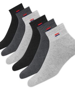Chaussettes NAVYSPORT Homme Sport Coton Coussin Quart Long - Lot de 6 Paires Chaussettes Courtes Vendues aux États-Unis