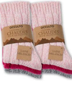 Occulto Chaussettes Chaudes en Laine pour Enfants - Lot de 6 (modèle: Niki) - Chauffent Bien et Confortables