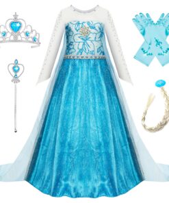 Robe de princesse ElsaCosplay - Bleu - 150cm