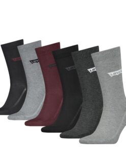 Levi's Regular Cut Batwing Logo Classic Sock (Lot de 6) Populaire Chez les Adolescent boys et filles Durables et confort
