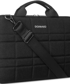 DOMISO 17 Pouces Housse Anti-Choc pour Ordinateur Portable Dell/Acer/HP/MSI/ASUS, Noir - Sac à Bandoulière Idéal Pour Vo