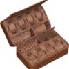 ROTHWELL Étui de voyage multifonction pour 8 montres, lunettes, bagues et boutons de manchette - Rangement pratique pour