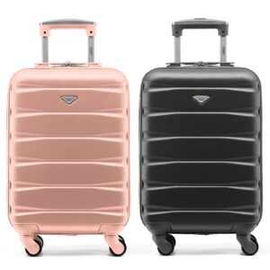 Flight Knight Cas Lot de 2 Valises Porter en ABS Rigide 4 Roues Valables pour Plus de 100 Compagnies Aériennes, Air Fran