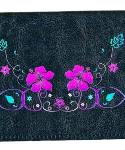 Syl'la Porte chéquier en cuir long noir avec motif floral pour hommeaffaires