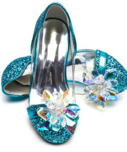 Chaussures de princesse Elsa & Anna scintillantes pour filles - Talons hauts 3cm - Parfaite pour fêtes et anniversaires