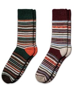 Chaussettes Nordic 2 paires Laine Mérinos Hommes Femmes Chaudes OEKO-TEX
