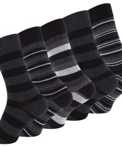 Vincent Creation Lot de 10 paires de chaussettes pour hommes - STRIPES - coton riche - vêtements décontractés - lot de 1