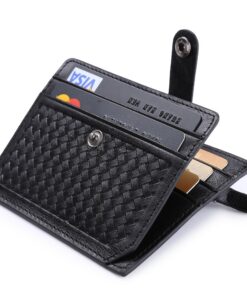 Flintronique Porte-Cartes RFID Noir Cuir Virginal Hommes Noël Cadeaux Mâles Femmes Fonctionnalités Spéciales, Poche à Mo