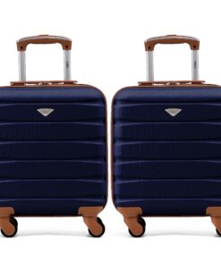 Flight Knight Case de Bagages à Main en ABS, Rigide avec 4 Roues, Lot de 2 - Approuvé pour Plus de 100 Compagnies Aérien