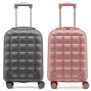 Passeport Flight Knight Lot De 2 Valises Bubble - Léger Et Très Résistant - Ryanair Easyjet Jet2 Approuvé - 8 Roues Cabi