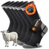 Chaussettes Laine Mérinos Homme Femme Anti-Odeur Absorption de la Sueur Confort Anti-Ampoules 3 Paires OEKO-TEX STANDARD