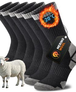 Chaussettes Laine Mérinos Homme Femme Anti-Odeur Absorption de la Sueur Confort Anti-Ampoules 3 Paires OEKO-TEX STANDARD