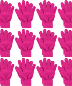 Glooarm Lot de 12 paires de gants d'hiver tricotés chauds pour adultes, gants magiques extensibles - parfait pour l'hive