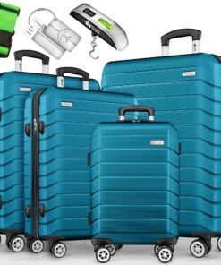 Tillvex | Set de 4 Valises de Voyage Rigides avec Balance et TSA Lock | Adolescent et Adulte | Voyage International et V
