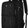 MATEIN Sac à Dos Voyage Cabine Avion Noir, Grand Bagage Ordinateur 18,4 Pouces Interface USB Charge Antivol, Adapte Luft