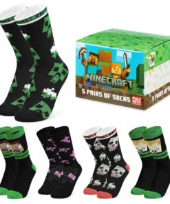 Chaussettes Minecraft Enfant Fantaisie GamersLot 31-36 37-40 Idée Cadeau Boy