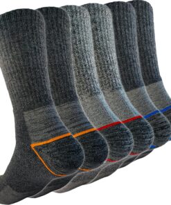 Topline 6 Paires Chaussettes de Travail Chaudes Hiver Homme - Chaussettes Thermiques Renforcées - Chaussettes Homme