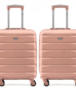 Valises Flight Knight - Lot de 2 Valises Rigides Lightweight en ABS 4 Roues pour Cabine Approuvées poureasyJet, Jet2 et