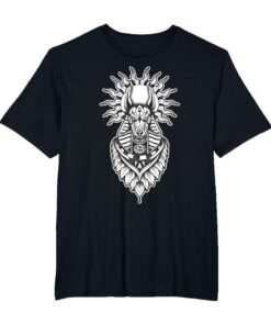 Anubis Dieu égyptien Ankh Œil d'Horus Blackwork T-Shirt pour hommes fête ésotérique