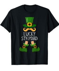 Lucky Step Dad Leprechaun St Patricks Tees pour Papa Saint-Patrick