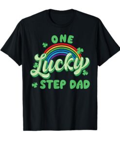 One Lucky St Patricks Day T-Shirt pour papa arc-en-ciel Trèfle