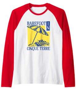 Pieds nus Cinque Terre Manche Raglan Pour Hommes EnVacances Sandales